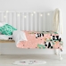 Duvet cover set HappyFriday Moshi Moshi Panda Garden Pink Baby Crib 2 Pieces