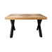 Table Romimex Noir Naturel Bois d'acacia 140 x 77 x 90 cm