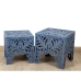 Tables set Romimex Blue Wood 2 Pieces