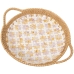 Schale Alexandra House Living Bunt Rattan Perlmutt kreisförmig 40 x 5 x 33 cm