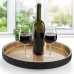 Tray Alexandra House Living Black Golden Metal Circular 37 x 4 x 37 cm