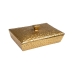 Decoratieve Doos Romimex Gouden Aluminium Gehamerd 23 x 9 x 16 cm