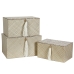 Set decoratieve dozen Romimex Zwart Beige Natuurlijke Vezel (3 Onderdelen)