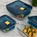 Hermetic Lunch Box Quid Astral Blue Glass 520 ml 13,6 x 13,6 x 7 cm (12 Units)