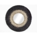 Wall mirror Romimex Black Natural Natural Fibre Window 70 x 70 x 3 cm Circular