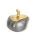 Decoratieve Doos Romimex Zwart Gouden Aluminium 19 x 16 x 15 cm