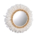 Wall mirror Romimex White Feathers 60 x 3 x 60 cm Circular