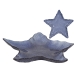 Valet Tray Romimex Blue Glass Star 35 x 5 x 35 cm