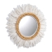 Miroir mural Romimex Blanc Plumes 80 x 3 x 80 cm Rond