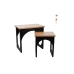 Tables set Romimex Black Natural MDF Wood 2 Pieces