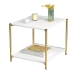 Mesa de apoio Romimex Branco Dourado Metal Madeira MDF 40 x 43 x 40 cm