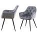 Armchair Romimex Black Grey Velvet Metal MDF Wood 62 x 85 x 60 cm