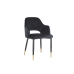 Armchair Romimex Black Grey Velvet Metal MDF Wood 60 x 85 x 58 cm