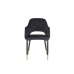 Armchair Romimex Black Grey Velvet Metal MDF Wood 60 x 85 x 58 cm