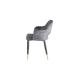 Armchair Romimex Black Grey Velvet Metal MDF Wood 60 x 85 x 58 cm