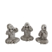 Sett med figurer Romimex Sølv Munk 11 x 15 x 10 cm 3 Deler