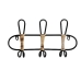 Wall mounted coat hanger Romimex Black wicker 40 x 21 x 8 cm