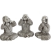 Set of Figures Romimex Silver Monk 17 x 22 x 15 cm 3 Pieces