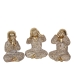 Conjunto de Figuras Romimex Dourado Monge 17 x 22 x 15 cm 3 Peças