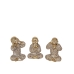 Conjunto de Figuras Romimex Dourado Monge 11 x 15 x 9 cm 3 Peças