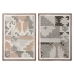 Quadro Home ESPRIT Marrone Beige Astratto Indiano 75 x 3 x 105 cm (2 Unità)