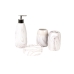 Set da Bagno Romimex Bianco Grigio Ceramica 12 x 34 x 12 cm 4 Pezzi