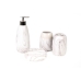 Set da Bagno Romimex Bianco Grigio Ceramica 12 x 34 x 12 cm 4 Pezzi