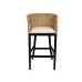 Stool Romimex Black Natural Bamboo Rattan 58 x 110 x 60 cm