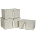 Set decoratieve dozen Romimex Zwart Natuurlijke Vezel (3 Onderdelen)