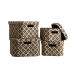 Cajas de almacenamiento Romimex Pandanus Negro Beige 36 x 22 x 36 cm 4 Piezas