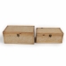 Set decoratieve dozen Romimex Natuurlijk Hout (2 Onderdelen)