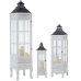 Lanternes Alexandra House Living Blanc Bois Verre Bois d'épicéa (3 Pièces)