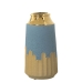 Vase Alexandra House Living Blau Gold aus Keramik 13 x 13 x 24 cm