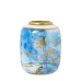 Vase Alexandra House Living Blau Weiß Gold aus Keramik 18 x 18 x 23 cm