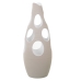 Bodenvase Alexandra House Living Ecru aus Keramik Streifen Kreise 24 x 24 x 63 cm