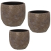 Conjunto de vasos Alexandra House Living Dourado Cerâmica (3 Peças)