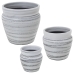 Set de jardiniere Alexandra House Living Gri Ceramică Dungi (3 Piese)