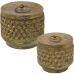 Jogo de Caixas Decorativas Alexandra House Living Dourado Metal 21 x 18,5 cm 17,5 x 16 cm 2 Peças