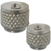 Set of decorative boxes Alexandra House Living Silver Metal 21 x 18,5 cm 17,5 x 16 cm 2 Pieces