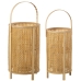 Conjunto de lanternas Alexandra House Living Castanho Bambu 30 x 51 x 30 cm 24 x 47 x 24 cm 2 Peças