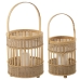 Lantern set Alexandra House Living Brown Bamboo 20 x 27 x 20 cm 27 x 32 x 27 cm 2 Pieces