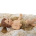 Decoratieve figuren Alexandra House Living Plastic Gouden Kindje Jezus 12 x 15 x 23 cm Kussen