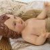 Dekorativ figur Alexandra House Living Plastik Gylden Baby Jesus 12 x 15 x 23 cm Pude