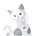 Figurine Décorative Alexandra House Living Blanc Acrylique Plastique Mélamine Chat