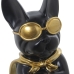 Decorative Figure Alexandra House Living Black Golden Plastic Glasses Dog 12 x 15 x 32 cm