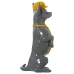 Decorative Figure Alexandra House Living Yellow Grey Plastic Dog Tie 12 x 16 x 30 cm