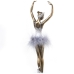 Figurine Décorative Alexandra House Living Blanc Argenté Acrylique Plastique Mélamine Ballerine 9 x 8 x 33 cm