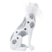 Okrasna Figura Alexandra House Living Bela Srebrna Plastika Leopard 12 x 15 x 27 cm