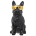 Dekorativ Figur Alexandra House Living Svart Gyllen Plast Briller Hund 19 x 27 x 26 cm