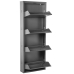 Shoe Rack Alexandra House Living Grey 50 x 136 x 15 cm 4 drawers